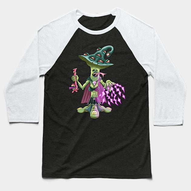 Magic Mushroom Baseball T-Shirt by funny_fuse